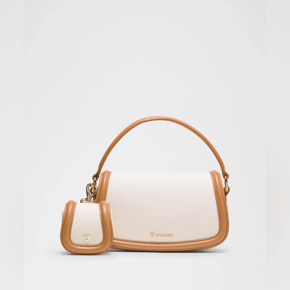 🆕🤎 Lululemon Canvas Mini Bag - Natural Chestnut Brown - Picture 3 of 9